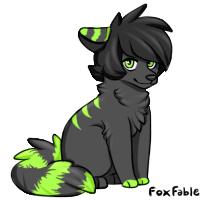 black/green emo pup