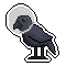 crow with bubble helmet
