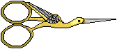gold stork embroidery snips