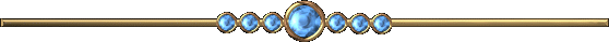 gold bar with blue round jewels centered