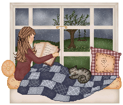 rainy window nook with person reading with cat
