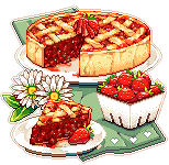 strawberry pie and daisies