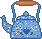 blue speckled tea kettle