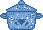 blue speckled pot