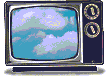 television with clouds