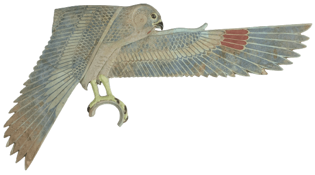 Inlay Depicting a Falcon with Spread Wings
