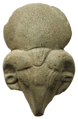 faience ram's head amulet