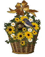 bird nest yellow flower basket